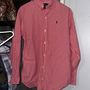 Ralph Lauren red and white checked button up shirt size xl